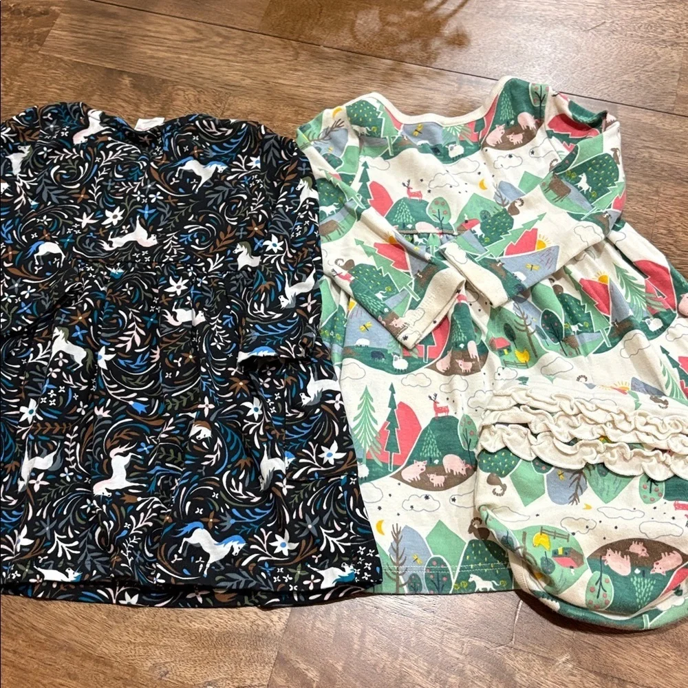 2 Hanna Andersson Dresses. 2T. Cotton. Very good condition.